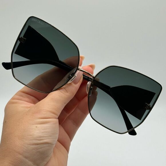 JIMMY CHOO Sunglasses River/S 2M2 Black Oversized Women NEW - Picture 11 of 15